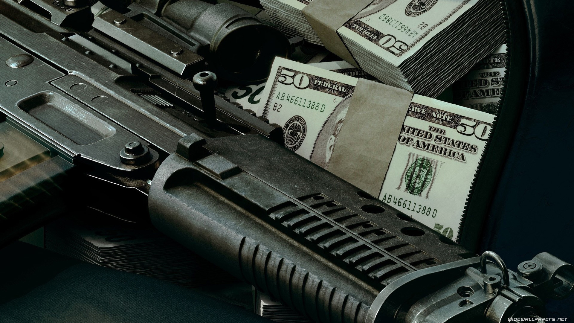 Guns And Money HD Wallpaper Background Image