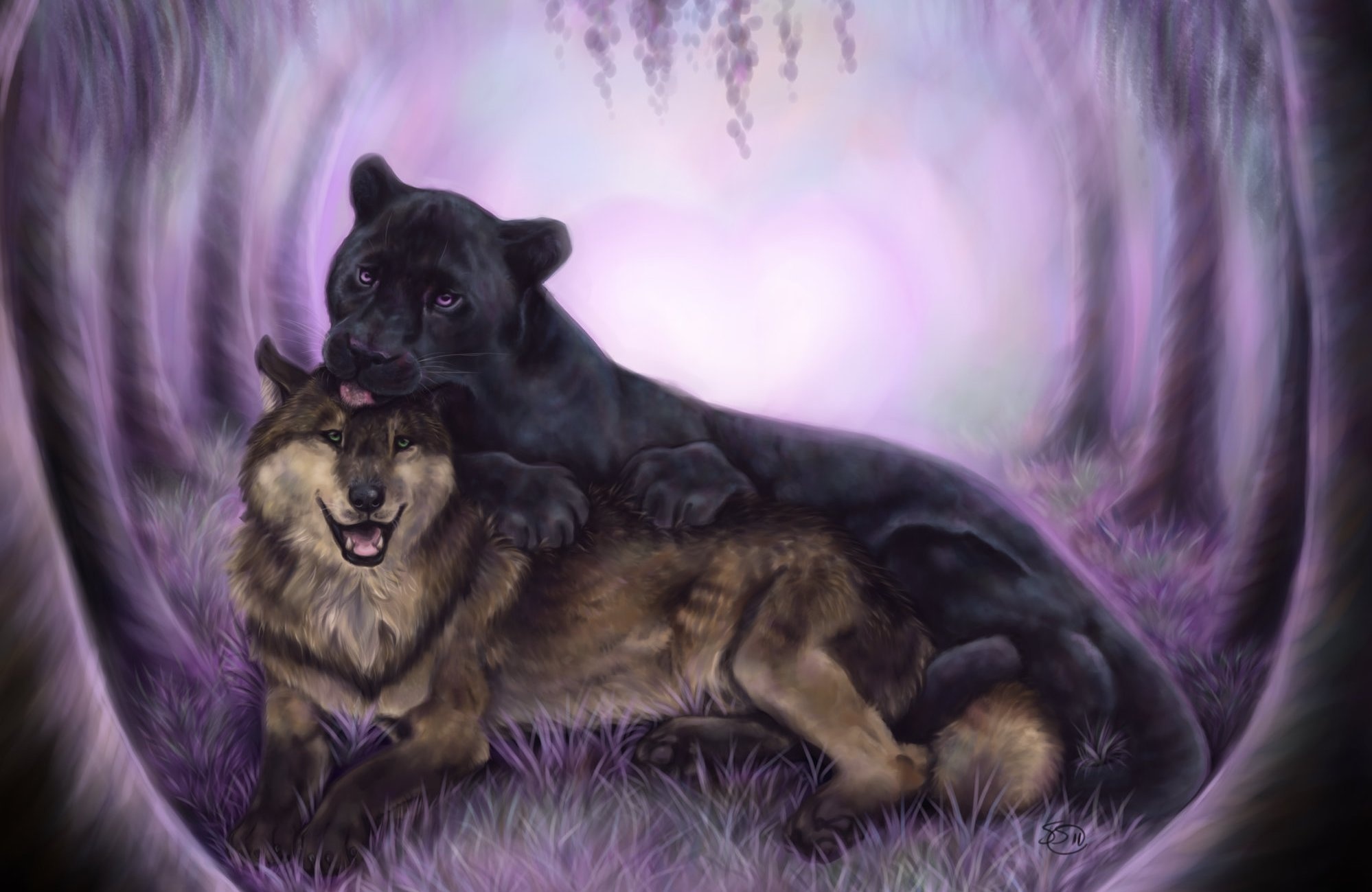Wolf Art Black Animal Panther Wallpaper