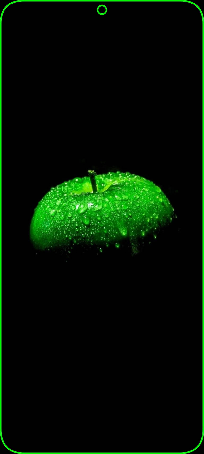 Vibrant Green Apple On Redmi Note Punch Hole Display Wallpaper