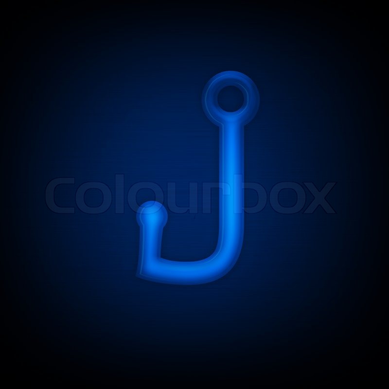 Neon Letter J Isolated on Black Background Computer Design stock