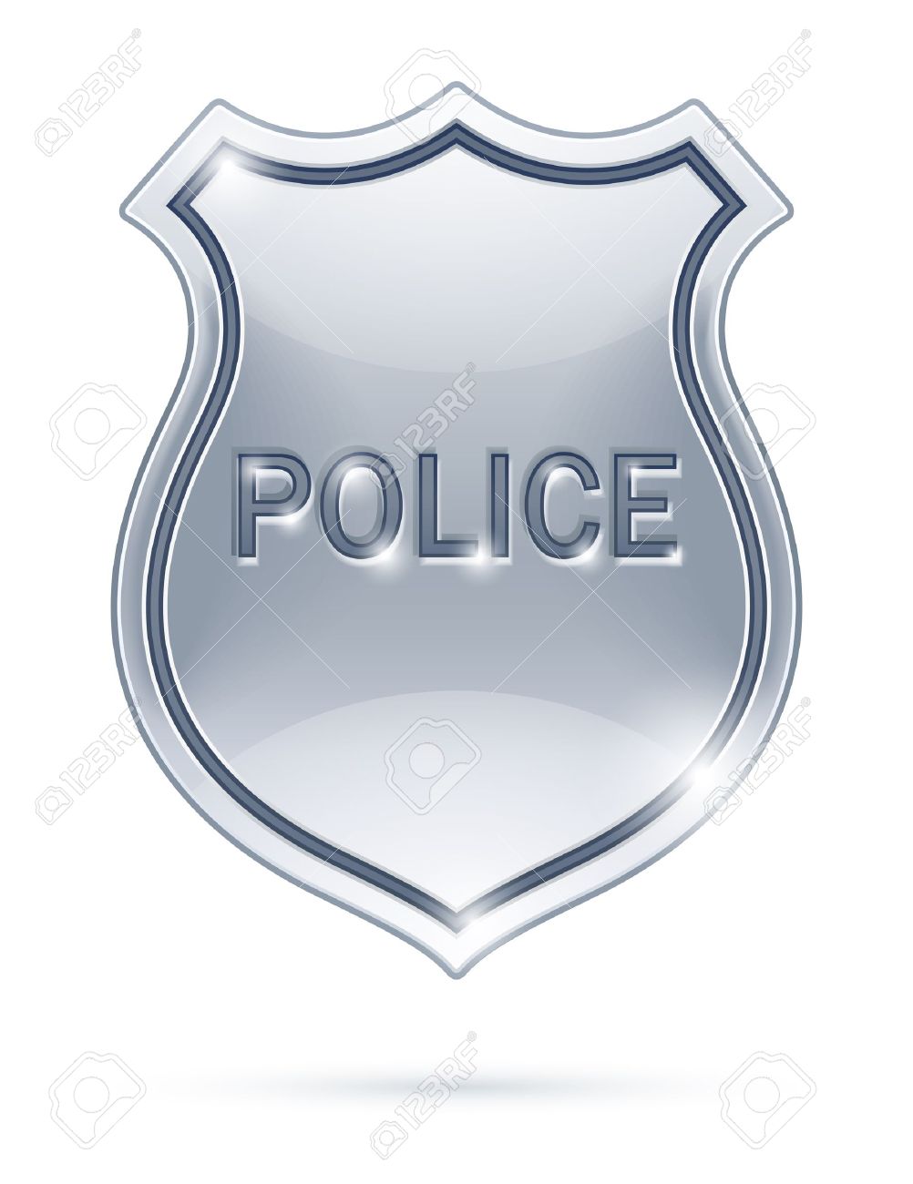 Police Badge Vector Illustration Isolated On White Background