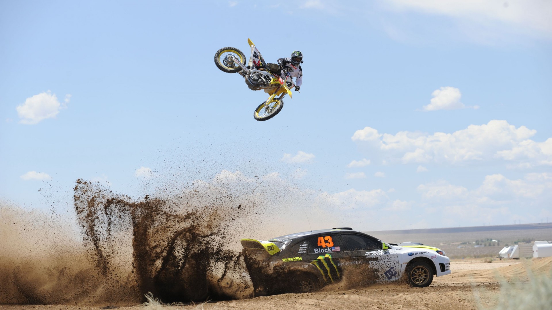 Motocross And Racing Car Action Wallpaper HD High