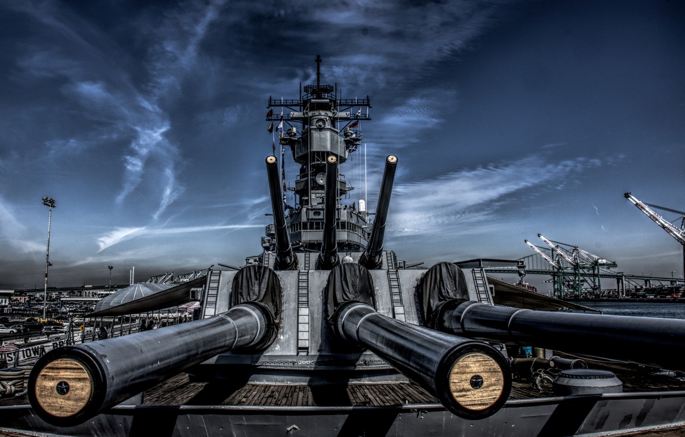 Wallpaper Battleship Guns Uss Iowa Bb Image For Desktop