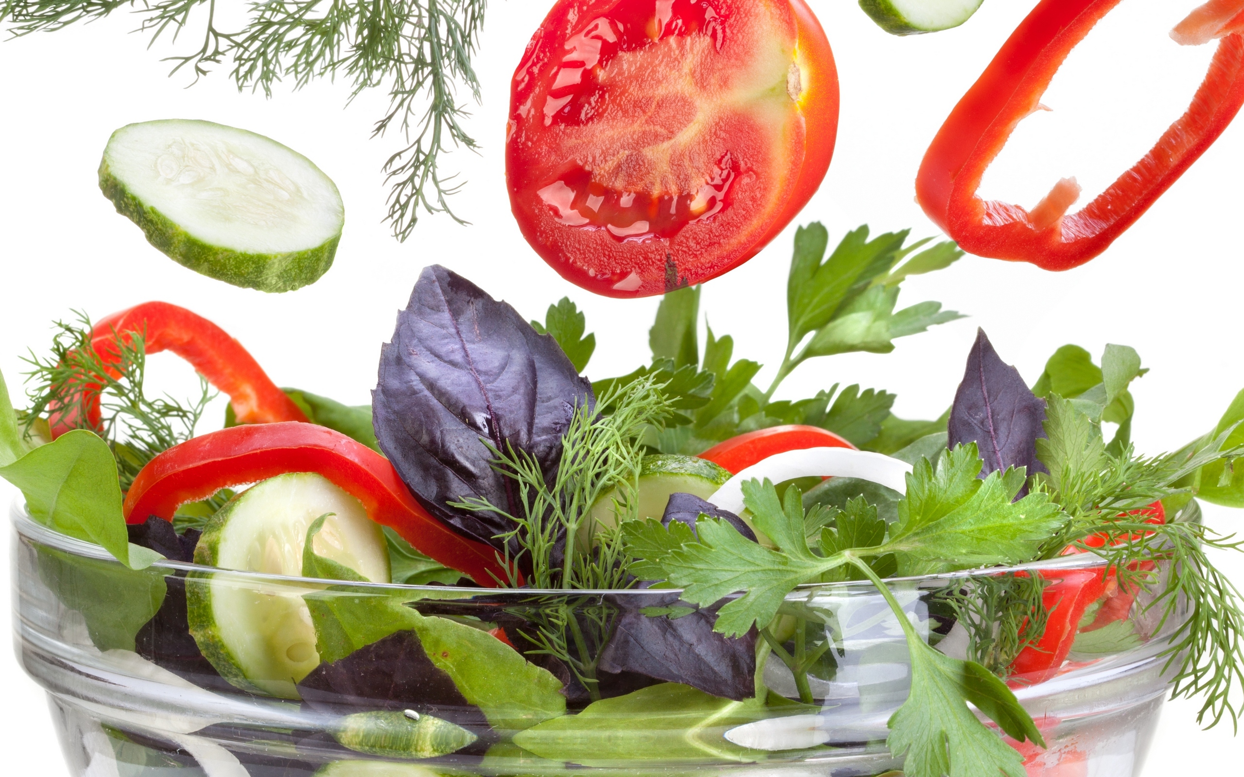 Image Tomatoes Cucumbers Dill Food Pepper Salads Closeup