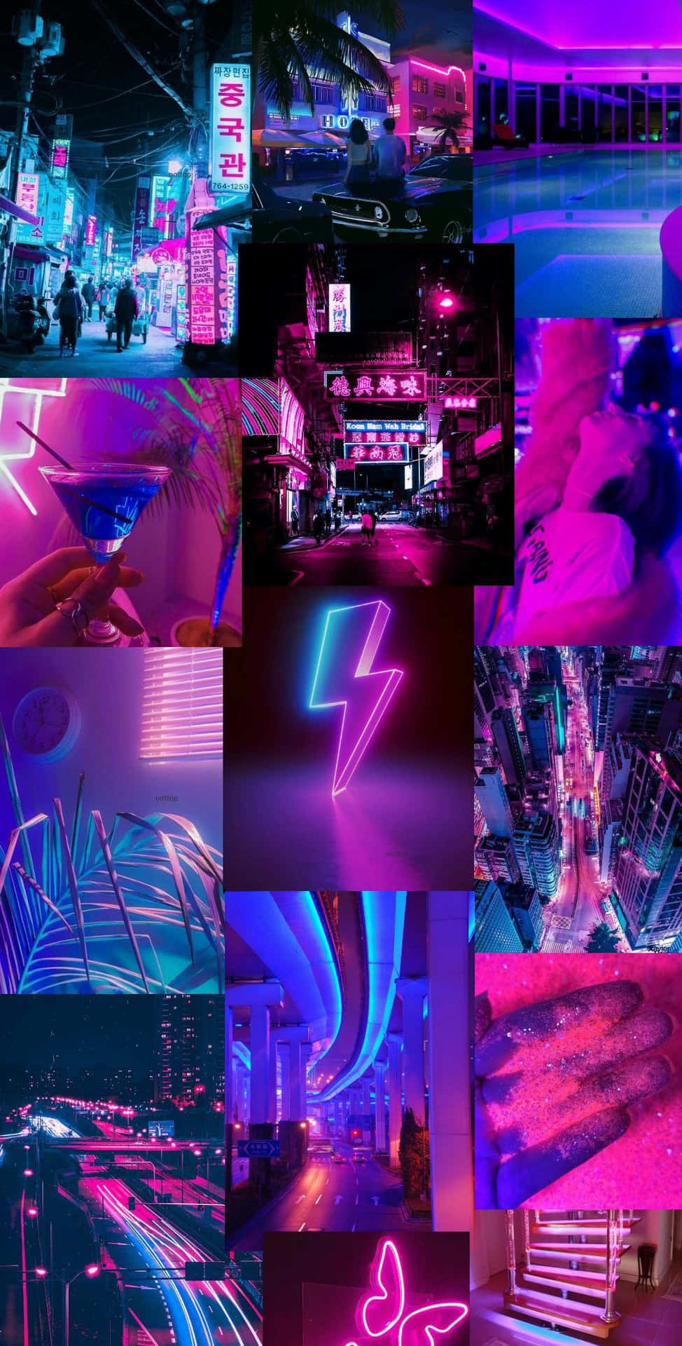 Blue And Pink Aesthetic Neon Wallpaper
