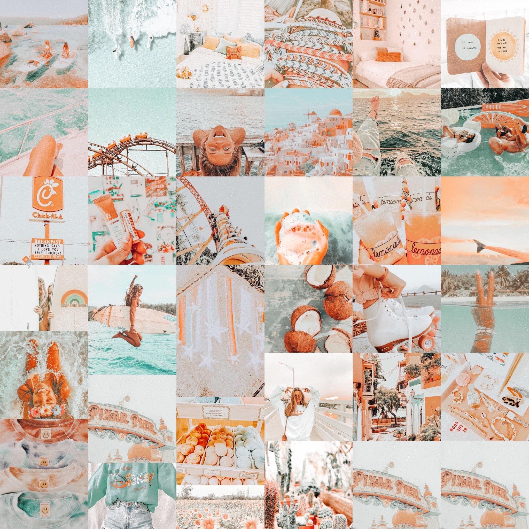 Orange And Teal Aesthetic Photo Collage Kit Only