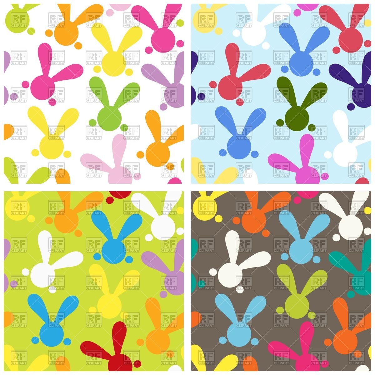 Colorful Seamless Patterns With Symbolic Easter Bunny Wallpaper
