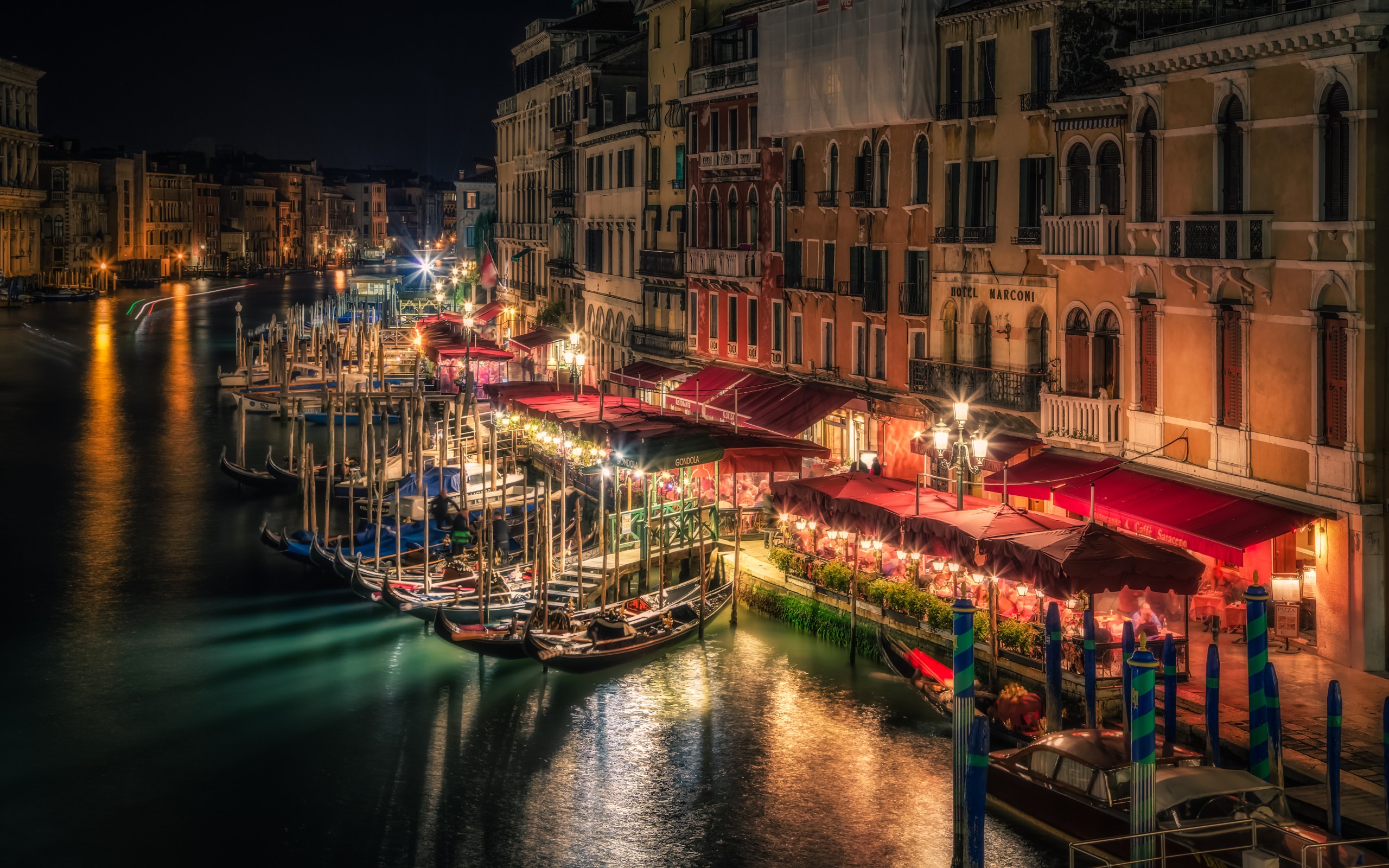 Grand Canal In Venice Italy At Night HD Wallpaper Background