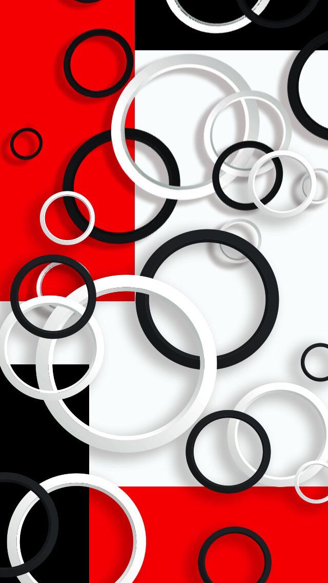 Red White Black iPhone Wallpaper Bubbles Graphic
