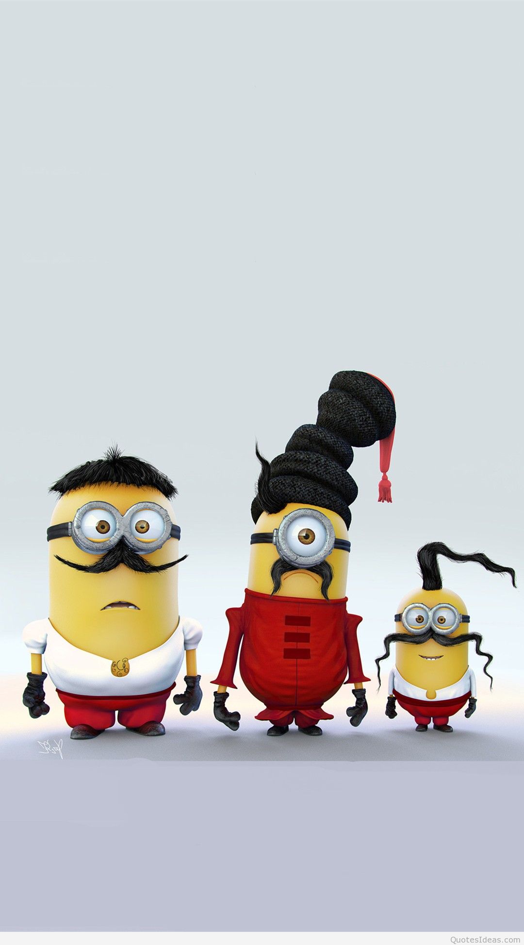 Minions With Mustache Family iPhone Plus Wallpaper HD