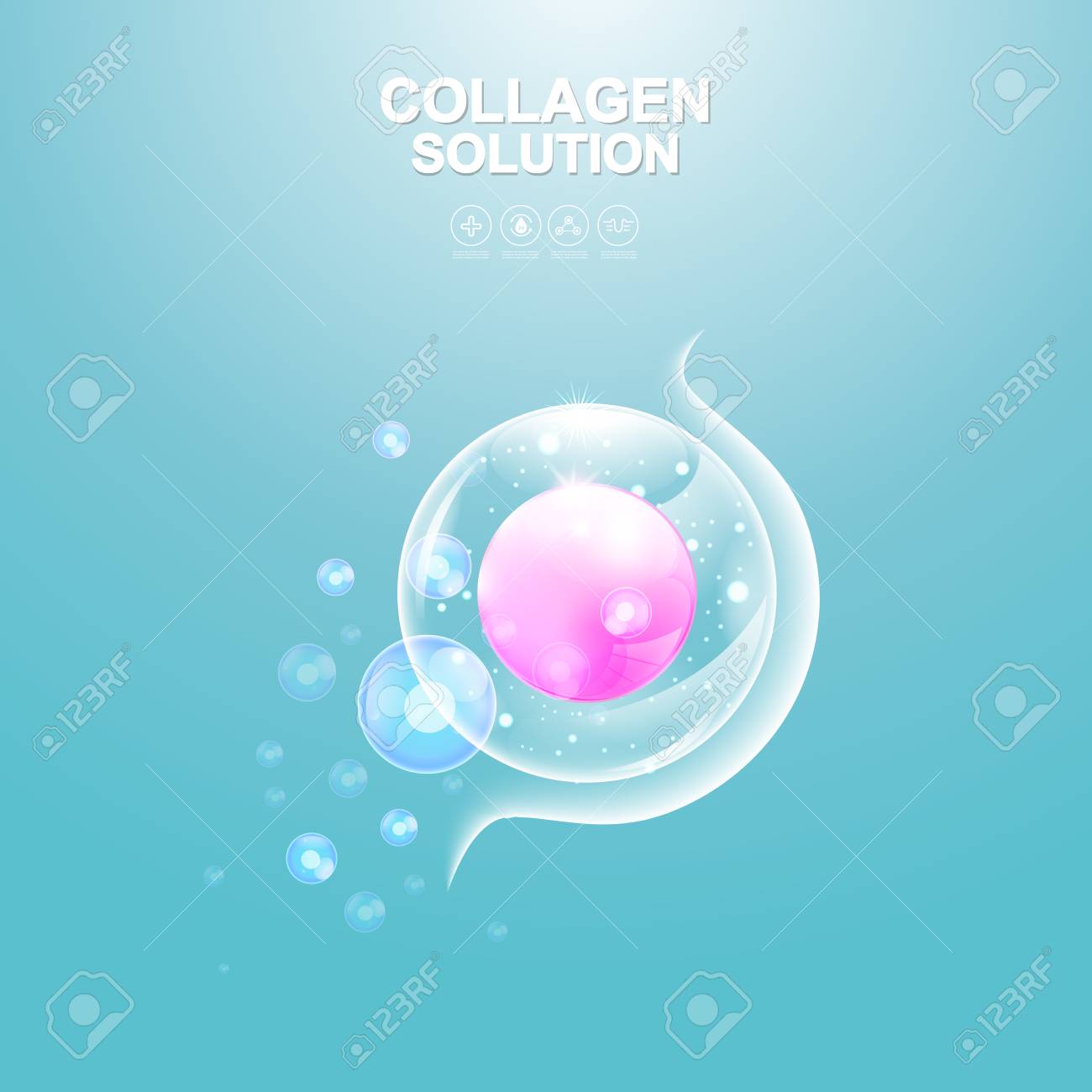 Collagen Solution Serum Drop And Vitamin Background Skin Care