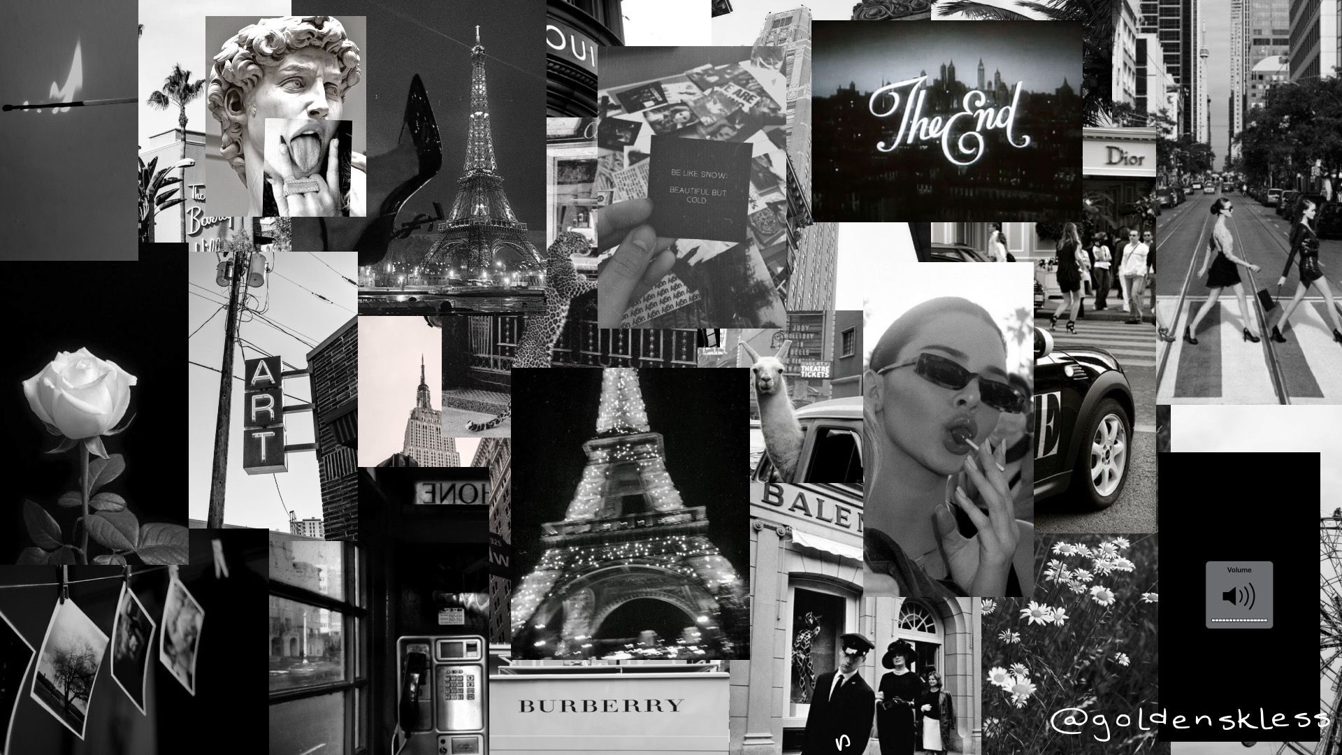 Black And White Aesthetic Wallpaper Desktop Collage