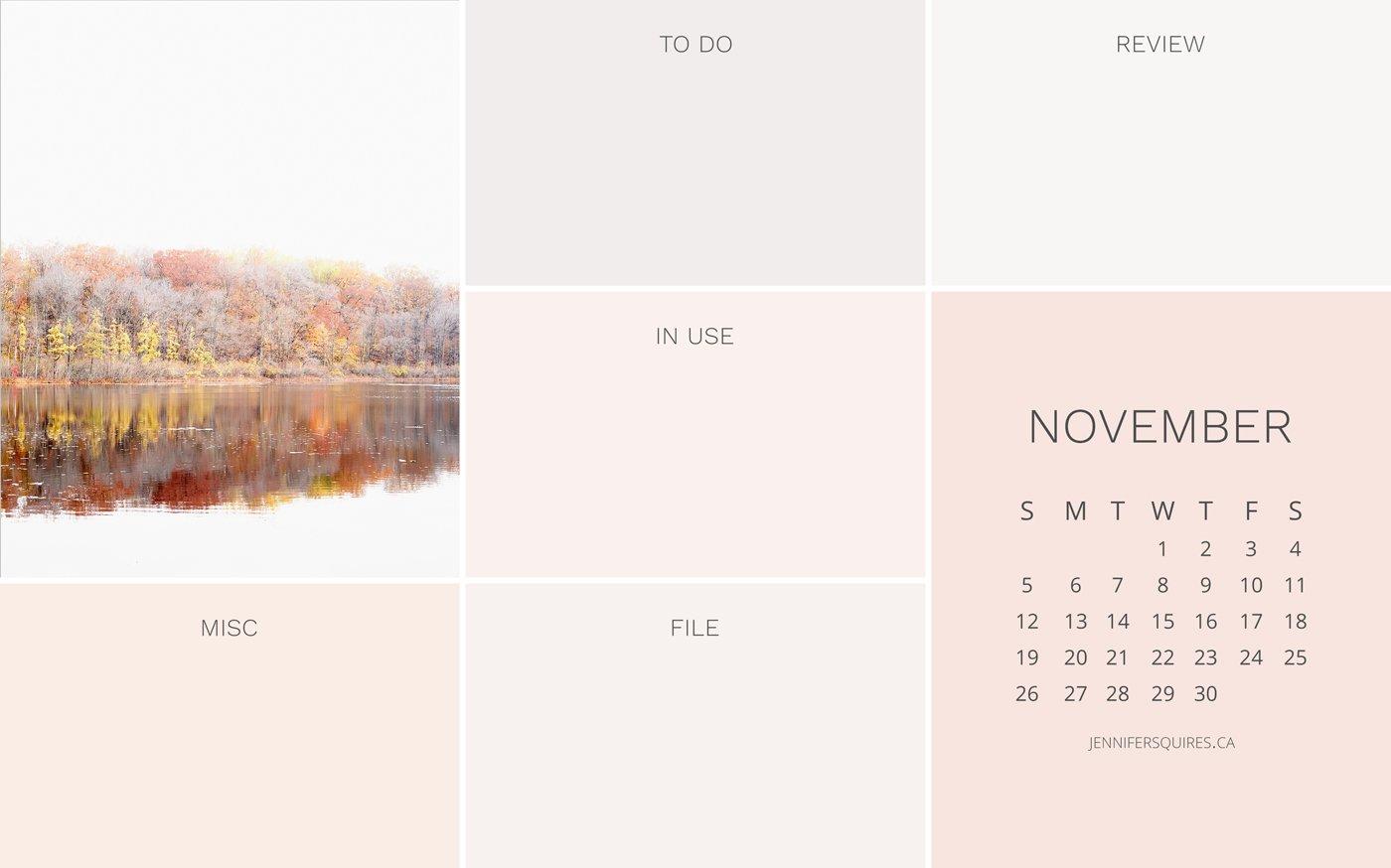 November Desktop Wallpaper Organizer Autumn Aesthetic