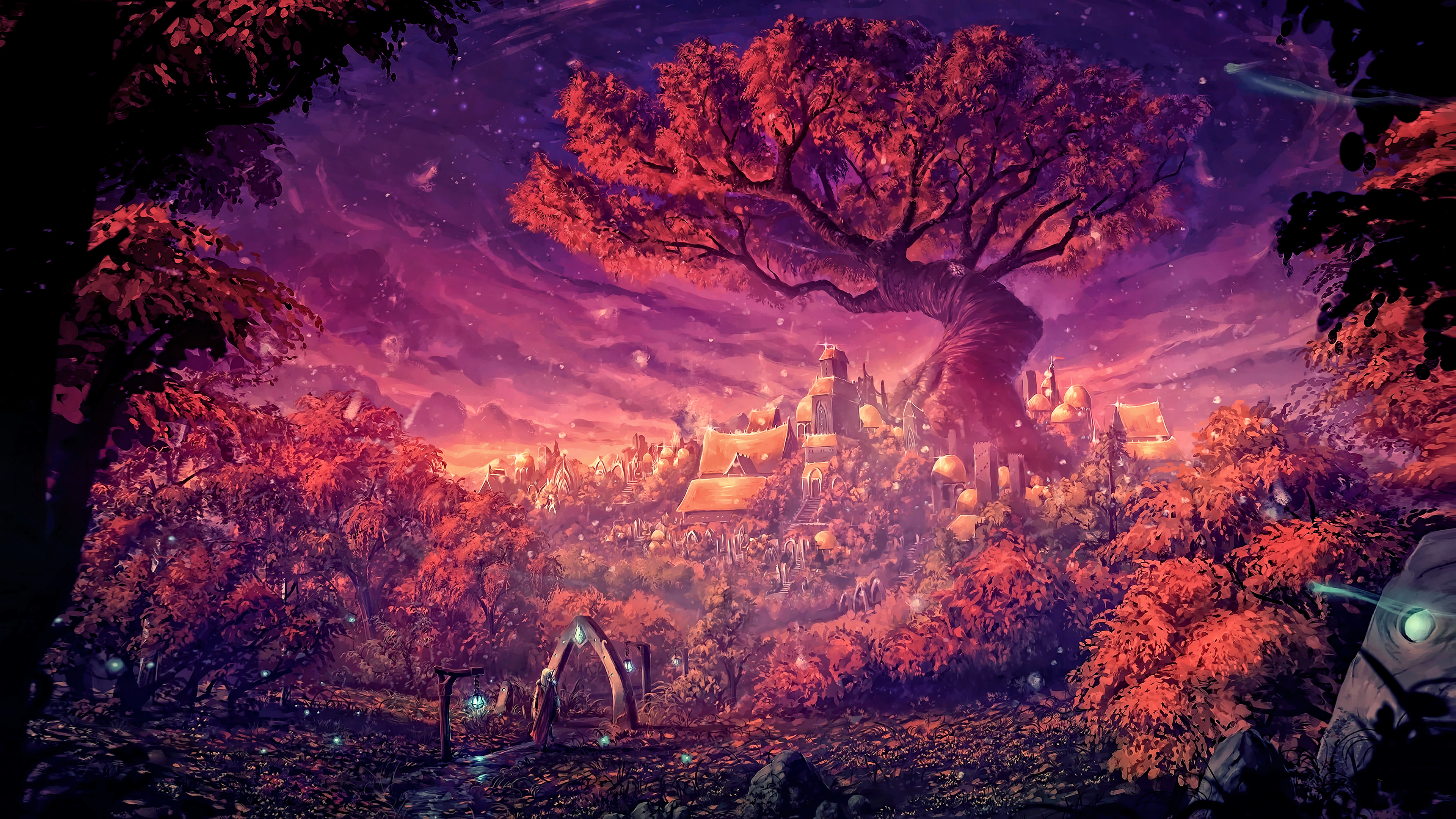 Dreamy Forest Painting Art 4k Wallpaper HD Artist