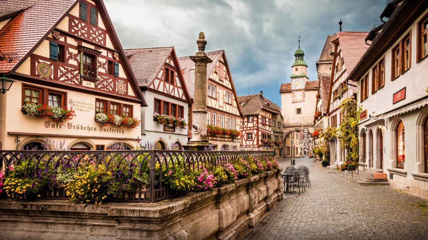 Wonderful Little Town In Germany Rothenburg Ob Der Tauber Full HD