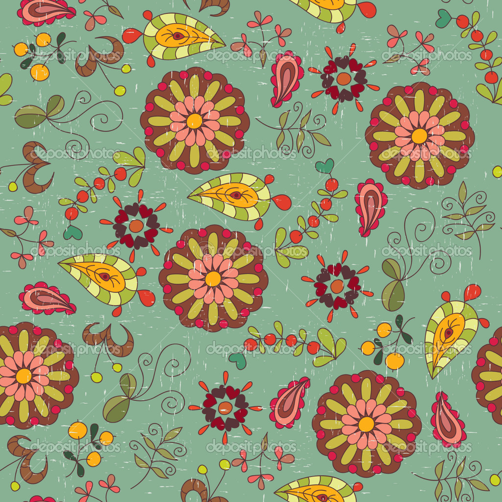 Floral vintage wallpaper pattern Vector stock Natalie art