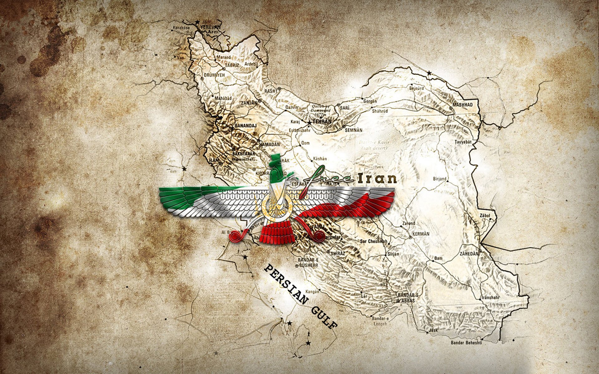 Persian Map Iran Farvahar HD Wallpaper