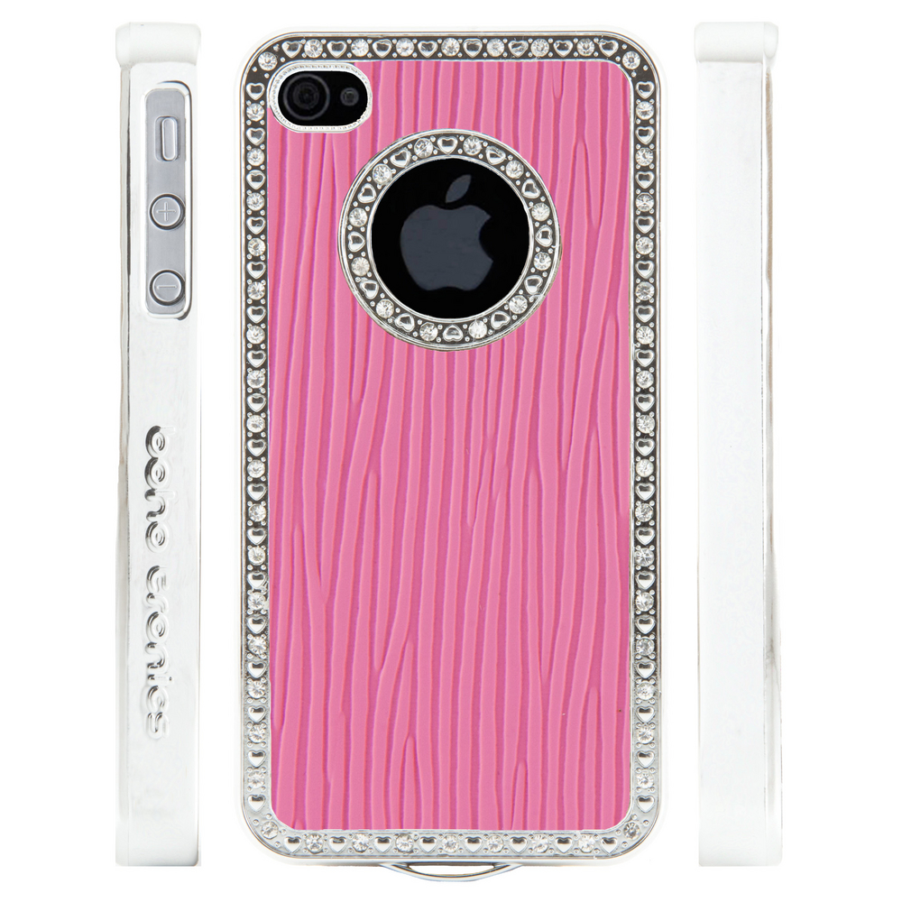 iPhone 5s Gem Crystal Rhinestone Light Pink Raised Lines Wallpaper