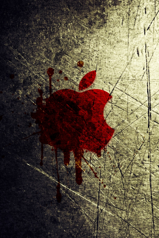 Grunge Apple Logo iPhone Wallpaper iPhone4