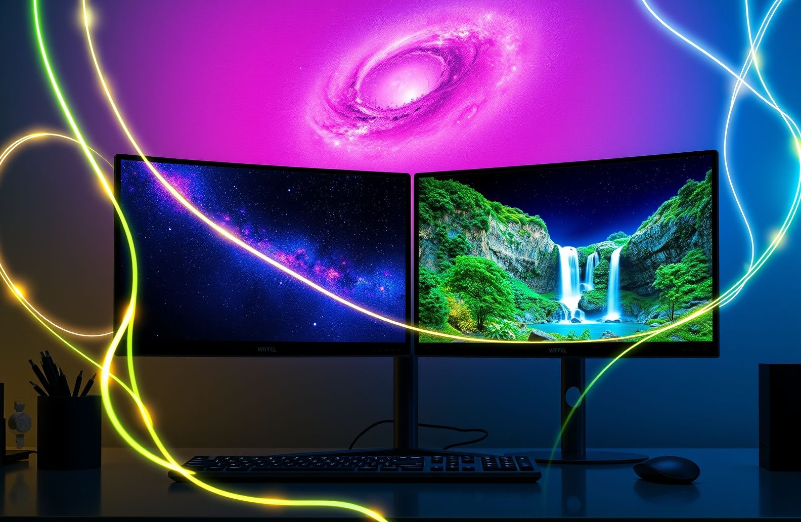 Dual Monitor Space Wallpaper