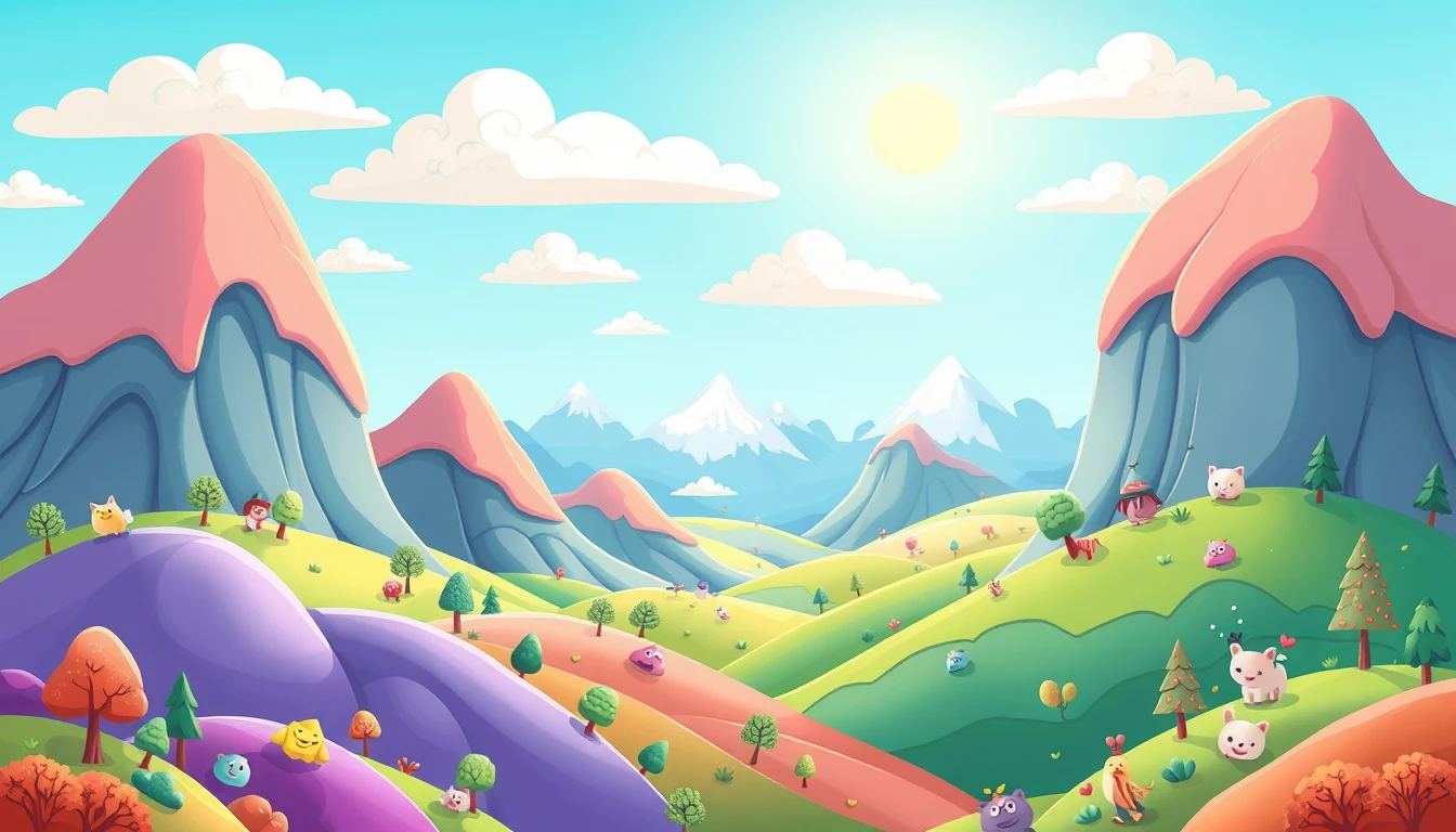 Cartoon Mountains Wallpaper