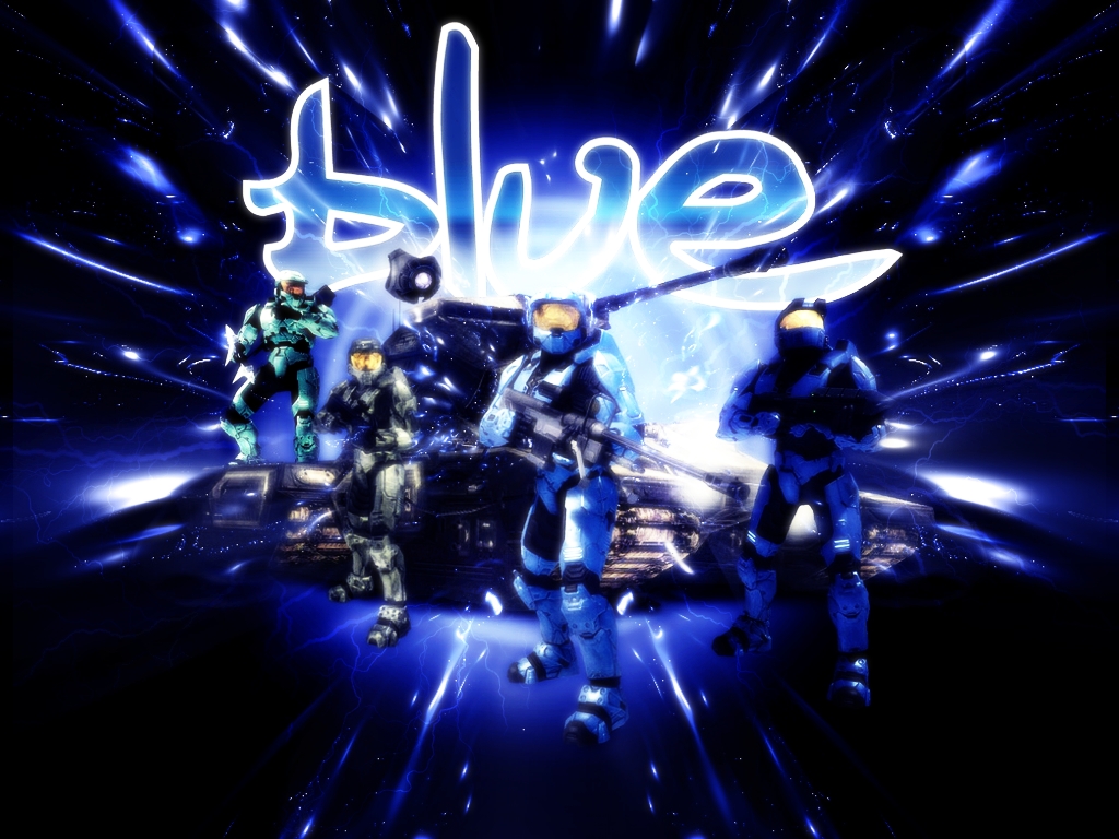 Free download Red vs Blue Wall Blue Team by FallenAngel1991 [1024x768